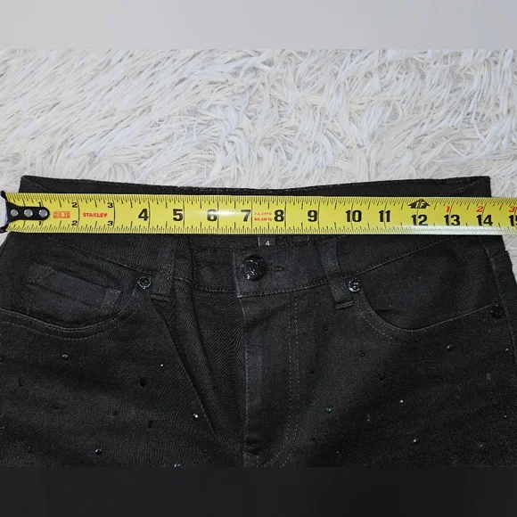 DG2 by Diane Gilman Black Skinny Jeans with Black Rhinestone Accents Womens 4 - Picture 7 of 9